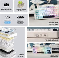 EPOMAKER Aula F75 Gasket Mechanikus Billentyűzet 75% Hot Swap RGB Bluetooth Vezeték Nélküli 3