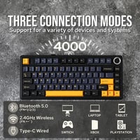 EPOMAKER Aula F75 Gasket Mechanikus Billentyűzet RGB, Hot Swap, Bluetooth/Vezeték Nélküli 3