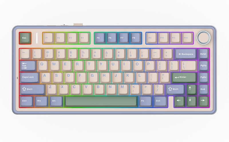 EPOMAKER Aula F75 Gasket Mechanikus Billentyűzet RGB, Hot Swap, Bluetooth/Vezeték Nélküli