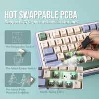 EPOMAKER Aula F75 Gasket Mechanikus Billentyűzet RGB, Hot Swap, Bluetooth/Vezeték Nélküli 4