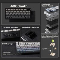 EPOMAKER Aula F75 MAX 75% Mechanikus Gaming Billentyűzet TFT Kijelzővel, Vezeték Nélküli, Hot-Swap, Fekete 2