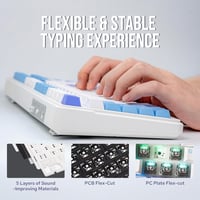 EPOMAKER Aula F99 Wireless Mechanikus Billentyűzet RGB Gamer Lila Bluetooth 5