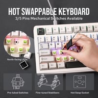 EPOMAKER Aula F99 Wireless Mechanikus Billentyűzet RGB Gamer Bluetooth Szürke 8