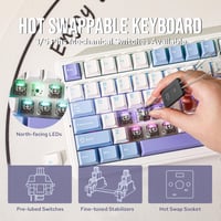 EPOMAKER Aula F99 Wireless Mechanikus Billentyűzet RGB Gamer Lila Bluetooth 8