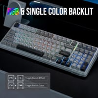 EPOMAKER Aula F99 Wireless Mechanikus Billentyűzet RGB Gamer Bluetooth Szürke 7
