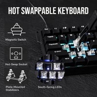 EPOMAKER Aula WIN68 HE 65% Vezetékes Mágneses Billentyűzet Állítható Működtetéssel, 0.3 ms Késleltetés, 8000 Hz Frissítési Ráta, Hot-Swap, W 4