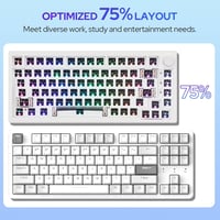 Tastatură mecanică EPOMAKER Aura75 75%, Hot Swap, RGB, 3000 mAh - albă 2