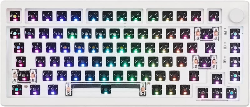 Tastatură mecanică EPOMAKER Aura75 75%, Hot Swap, RGB, 3000 mAh - albă