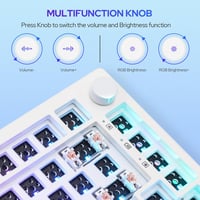 Tastatură mecanică EPOMAKER Aura75 75%, Hot Swap, RGB, 3000 mAh - albă 4