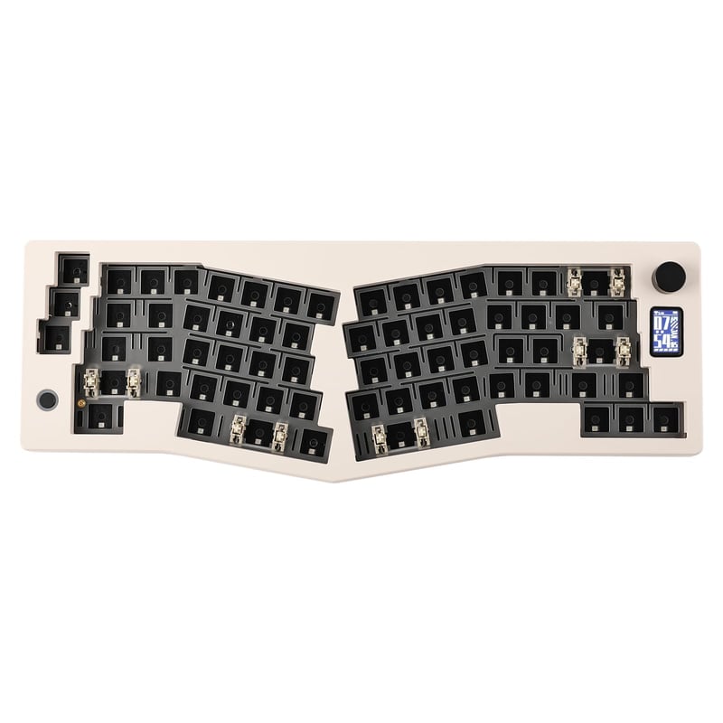 Mechanická klávesnica EPOMAKER CIDOO ABM066 Alice, Hot-Swap, BT/2.4GHz/USB-C, RGB – krémovo biela