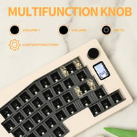 EPOMAKER CIDOO ABM066 Alice Mechanikus Billentyűzet Wireless RGB, Hot-Swap Krém 5