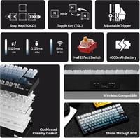EPOMAKER G84 HE Wireless Gaming Billentyűzet 8K Polling Hall Effect Kapcsolóval 3