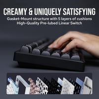 EPOMAKER Galaxy100 Mechanikus Gamer Billentyűzet Numpad, Vezeték Nélküli, Hot Swap, Fekete 7