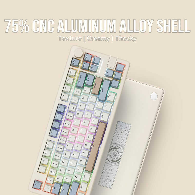EPOMAKER Galaxy70 Aluminium Mechanikus Gaming Billentyűzet 75% Wireless Bluetooth RGB