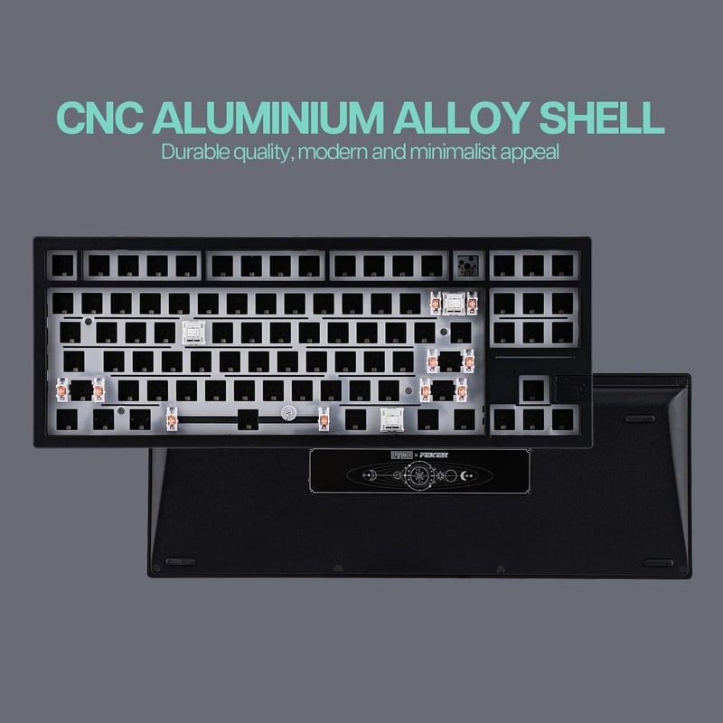EPOMAKER Galaxy80 Wireless Mechanikus Gamer Billentyűzet Alumínium Gasket Hot-Swap Fekete