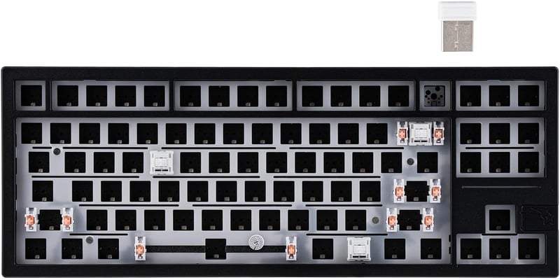 EPOMAKER Galaxy80 Wireless Mechanikus Gamer Billentyűzet Alumínium Gasket Hot-Swap Fekete