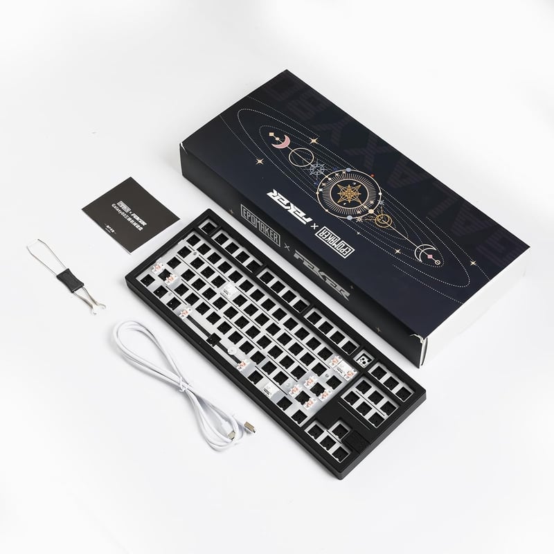 EPOMAKER Galaxy80 Wireless Mechanikus Gamer Billentyűzet Alumínium Gasket Hot-Swap Fekete