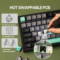 EPOMAKER Galaxy80 Wireless Mechanikus Gamer Billentyűzet Alumínium Gasket Hot-Swap Fekete 7