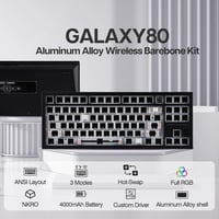 EPOMAKER Galaxy80 Wireless Mechanikus Gamer Billentyűzet Alumínium Gasket Hot-Swap Fekete 2