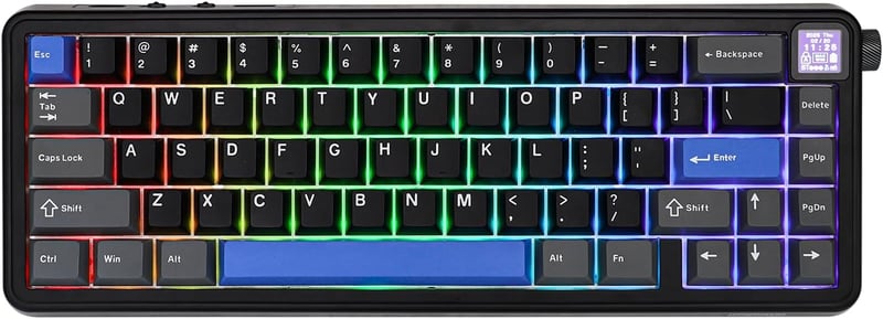 EPOMAKER HE65 Mag Wireless Mechanikus Billentyűzet Forgógombbal, RGB Háttérvilágítás, 8K Polling Rate, 8000 mAh Akkumulátor