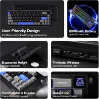 EPOMAKER HE65 Mag Wireless Mechanikus Billentyűzet Forgógombbal, RGB Háttérvilágítás, 8K Polling Rate, 8000 mAh Akkumulátor 4