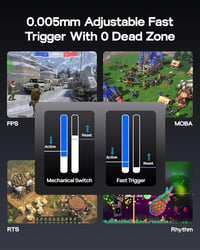 EPOMAKER HE68 Lite Hall Effect Gaming Billentyűzet 8K Polling Fekete 6