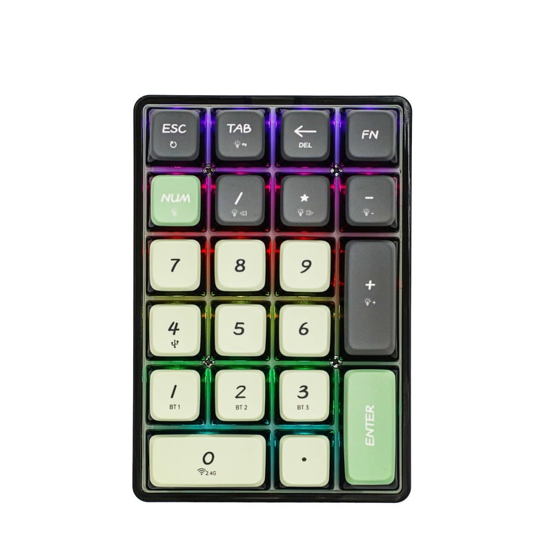 Tastatură numerică EPOMAKER LEOBOG K21, cu fir/Bluetooth, transparentă, hot-swap, culoare Cocafe