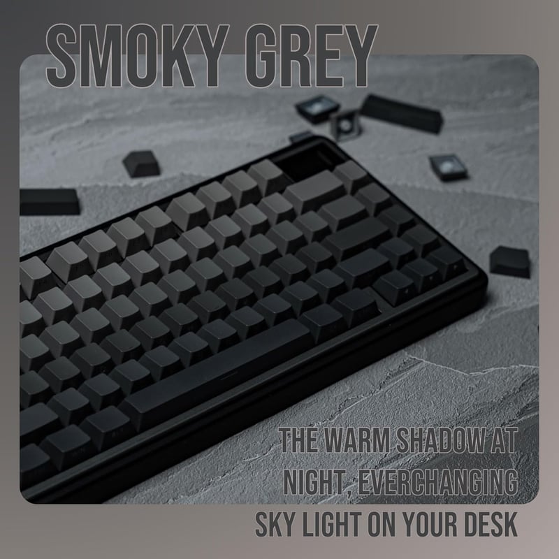 EPOMAKER Ombre 133 Billentyű PBT Keycap szett Cherry profil ISO QWERTY füstszürke