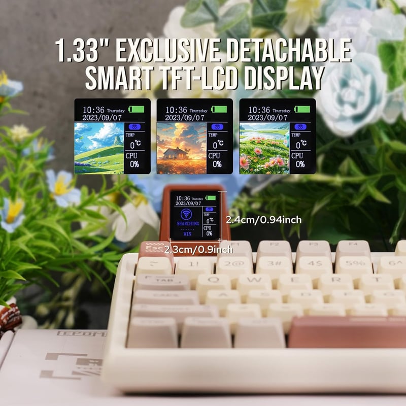 EPOMAKER RT100 97 gombos mechanikus gaming billentyűzet Bluetooth 5.0 USB-C forgatógombbal