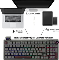 EPOMAKER RT100 97 gombos mechanikus gaming billentyűzet, Wisteria Linear, 5000 mAh 4