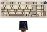 EPOMAKER RT100 98 gombos mechanikus gaming billentyűzet, ISO UK, vezeték nélküli, Bluetooth, USB, hot-swap, 5000 mAh, retro fehér 1
