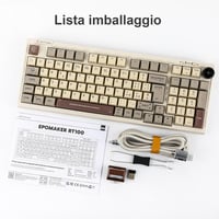 EPOMAKER RT100 ISO Mechanikus Billentyűzet 98 Gomb Bluetooth/2.4GHz/USB-C Wisteria Linear 6