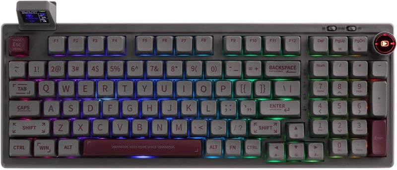 EPOMAKER RT100 Mechanikus Billentyűzet Bluetooth/USB, Forgatógomb, Hot Swap, RGB, 5000mAh