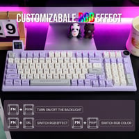 EPOMAKER RT100 Mechanikus Billentyűzet Bluetooth/USB RGB Forgókapcsoló Lila 6