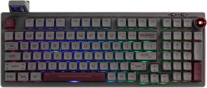 EPOMAKER RT100 Mechanikus Billentyűzet Gaszket, Forgatható, Hot Swap, RGB, Bluetooth/USB, 5000mAh