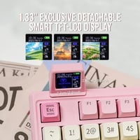EPOMAKER RT100 Mechanikus Billentyűzet RGB, Bluetooth/USB, Hot Swap, Forgó Gomb, Rózsaszín 4