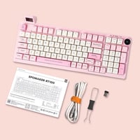 EPOMAKER RT100 Mechanikus Billentyűzet RGB, Bluetooth/USB, Hot Swap, Forgó Gomb, Rózsaszín 8