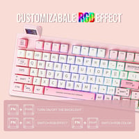 EPOMAKER RT100 Mechanikus Billentyűzet RGB, Bluetooth/USB, Hot Swap, Forgó Gomb, Rózsaszín 6