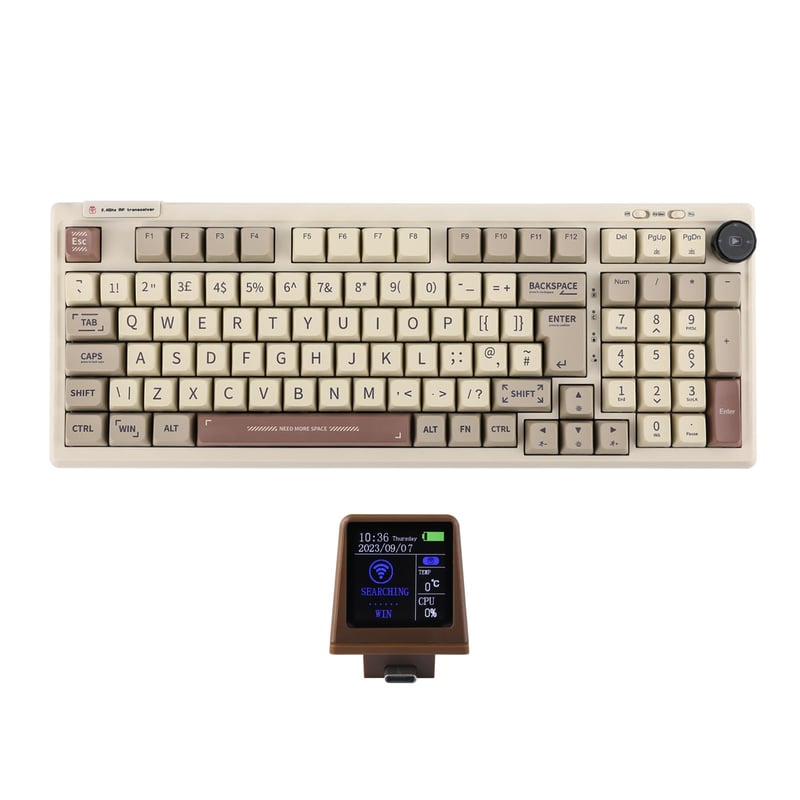 EPOMAKER RT100 mehanička gaming tipkovnica, ISO UK, 98 tipki, Wisteria Linear - retro bijela