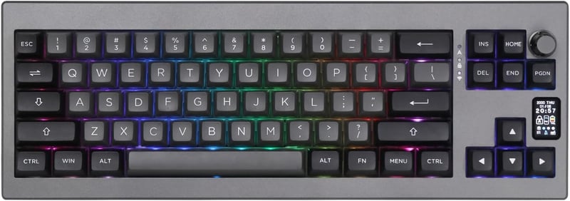 EPOMAKER Shadow-X Mechanikus Billentyűzet Vezetékes/Bluetooth/Wireless, Kijelzővel, Hot Swap, Gateron Pro Yellow