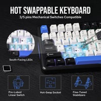 EPOMAKER TH85 Mechanikus Gaming Billentyűzet, Wireless RGB, Hot-Swap, Programozható 4