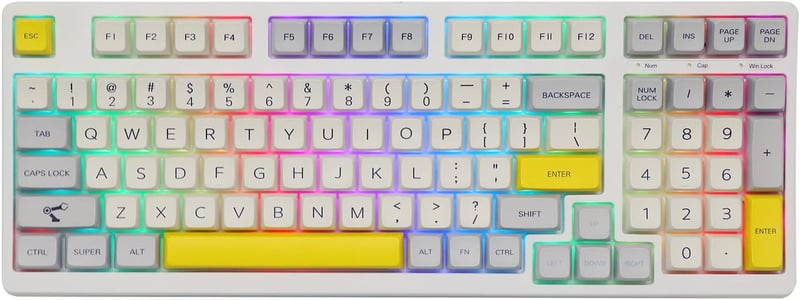 EPOMAKER TH98 96% Mechanikus Gaming Billentyűzet RGB, Hotswap, Bluetooth/2.4GHz/Vezetékes