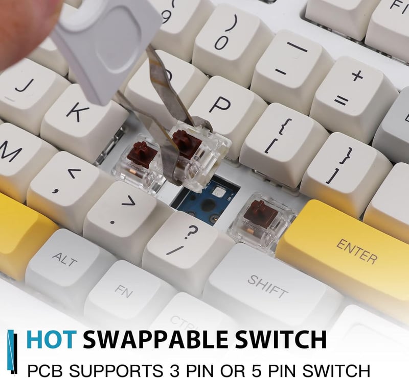 EPOMAKER TH98 96% Mechanikus Gaming Billentyűzet RGB, Hotswap, Bluetooth/2.4GHz/Vezetékes