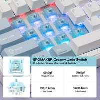 EPOMAKER TH99 PRO 96% Mechanikus Billentyűzet Kijelzővel, RGB, Vezeték Nélküli, Hot Swap, Fehér 6