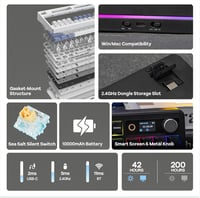 EPOMAKER TH99 PRO 96% Mechanikus Gamer Billentyűzet RGB LED, Vezeték Nélküli 2.4GHz Bluetooth, Hot Swap, Fekete 2