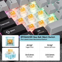 EPOMAKER TH99 PRO 96% Mechanikus Gamer Billentyűzet RGB LED, Vezeték Nélküli 2.4GHz Bluetooth, Hot Swap, Fekete 6