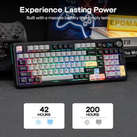 EPOMAKER TH99 PRO 96% Mechanikus Gamer Billentyűzet RGB LED, Vezeték Nélküli 2.4GHz Bluetooth, Hot Swap, Fekete 4