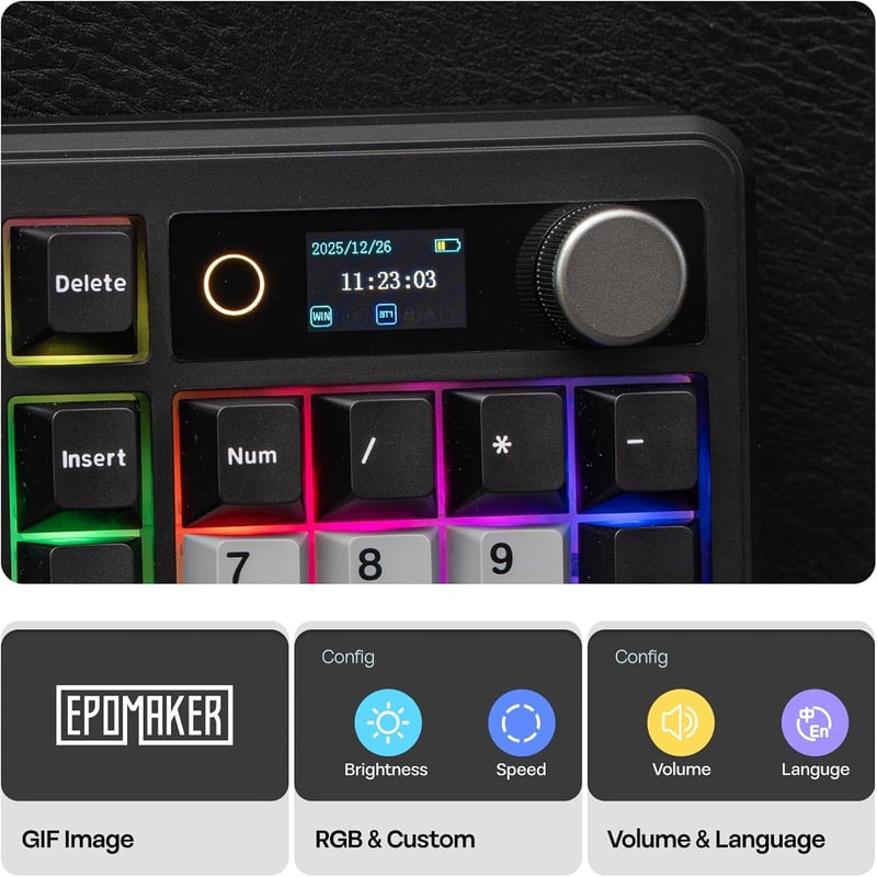 EPOMAKER TH99 PRO 96% Mechanikus Gamer Billentyűzet RGB LED, Vezeték Nélküli 2.4GHz Bluetooth, Hot Swap, Fekete