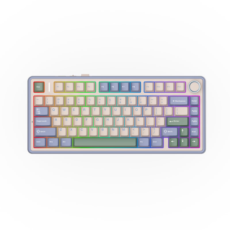 EPOMAKER x AULA F75 Gasket mehanička tipkovnica, 75%, RGB, Bluetooth/2.4GHz/USB-C - zelena