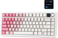 EPOMAKER X Aula F75 MAX Mechanikus Gaming Billentyűzet 75% TFT Kijelzővel Fehér-Rózsaszín 1